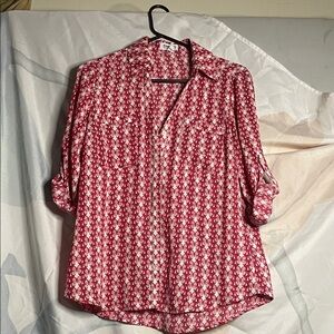 Express  Red Patterned Women's Top